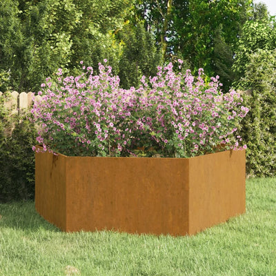 Kukkalaatikko ruoste 138x120x45 cm Corten teräs - Vuodevaatteet