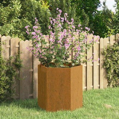 Kukkalaatikko ruoste 40x40x45 cm Corten teräs - Vuodevaatteet