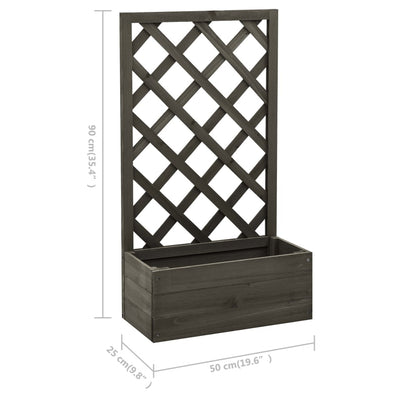 Kukkalaatikko säleiköllä harmaa 50x25x90 cm täysi kuusi - Vuodevaatteet