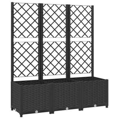 Kukkalaatikko säleiköllä musta 120x40x136 cm PP - Vuodevaatteet