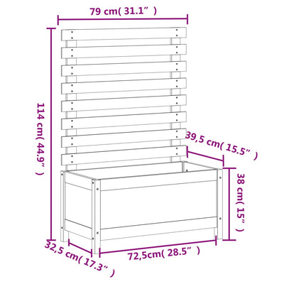 Kukkalaatikko telineellä 79x39,5x114 cm täysi mänty - Vuodevaatteet