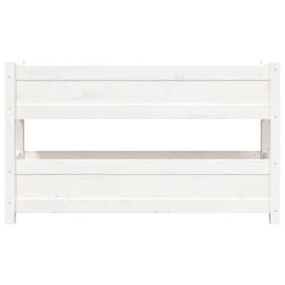 Kukkalaatikko valkoinen 112x25x66 cm täysi mänty - Vuodevaatteet
