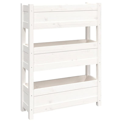 Kukkalaatikko valkoinen 77x25x104,5 cm täysi mänty - Vuodevaatteet