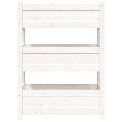 Kukkalaatikko valkoinen 77x25x104,5 cm täysi mänty - Vuodevaatteet