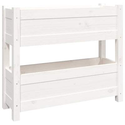 Kukkalaatikko valkoinen 77x25x66 cm täysi mänty - Vuodevaatteet