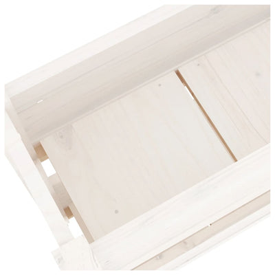 Kukkalaatikko valkoinen 77x25x66 cm täysi mänty - Vuodevaatteet