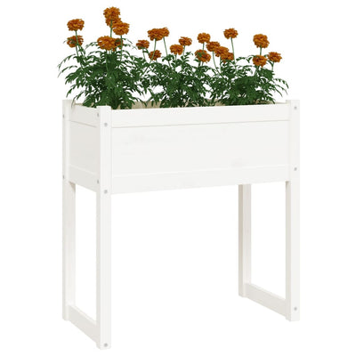 Kukkalaatikko valkoinen 78x40x81 cm täysi mänty - Vuodevaatteet