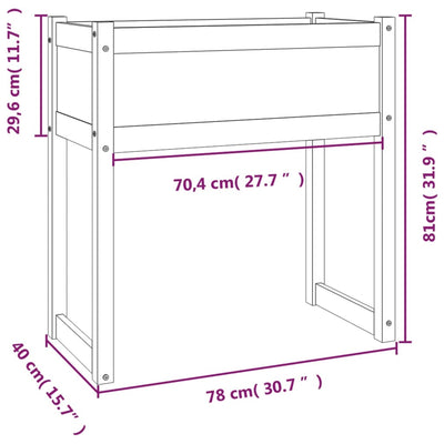 Kukkalaatikko valkoinen 78x40x81 cm täysi mänty - Vuodevaatteet