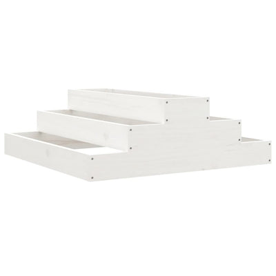 Kukkalaatikko valkoinen 80x80x27 cm täysi mänty - Vuodevaatteet