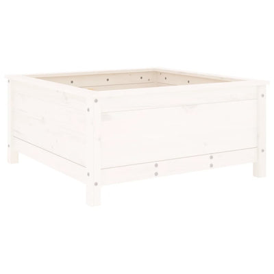 Kukkalaatikko valkoinen 82,5x82,5x39 cm täysi mänty - Vuodevaatteet