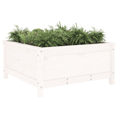 Kukkalaatikko valkoinen 82,5x82,5x39 cm täysi mänty - Vuodevaatteet