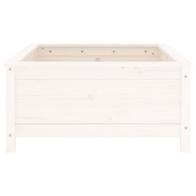 Kukkalaatikko valkoinen 82,5x82,5x39 cm täysi mänty - Vuodevaatteet