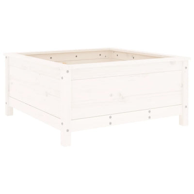 Kukkalaatikko valkoinen 82,5x82,5x39 cm täysi mänty - Vuodevaatteet