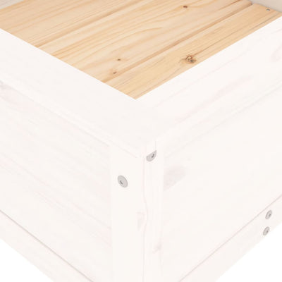 Kukkalaatikko valkoinen 82,5x82,5x39 cm täysi mänty - Vuodevaatteet