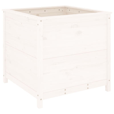 Kukkalaatikko valkoinen 82,5x82,5x78 cm täysi mänty - Vuodevaatteet