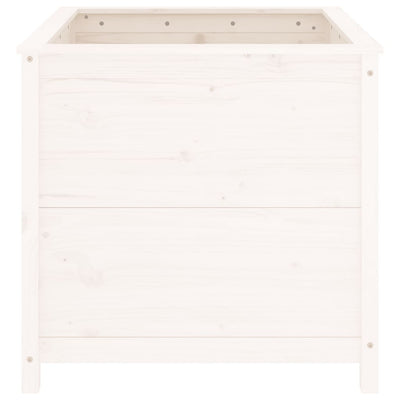 Kukkalaatikko valkoinen 82,5x82,5x78 cm täysi mänty - Vuodevaatteet