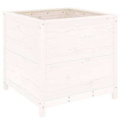 Kukkalaatikko valkoinen 82,5x82,5x78 cm täysi mänty - Vuodevaatteet