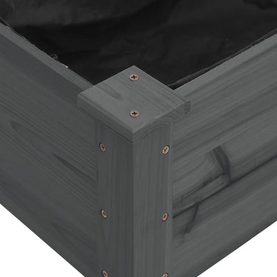 Kukkalaatikko vuorauksella harmaa 120x45x25 cm täysi kuusi - Vuodevaatteet