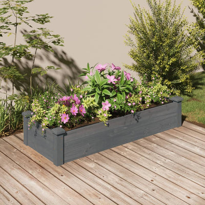 Kukkalaatikko vuorauksella harmaa 120x45x25 cm täysi kuusi - Vuodevaatteet