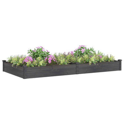 Kukkalaatikko vuorauksella harmaa 240x120x25 cm täysi kuusi - Vuodevaatteet