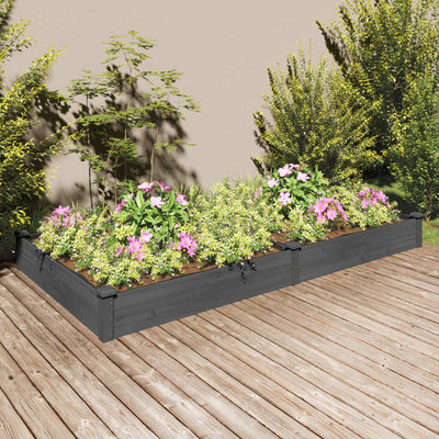 Kukkalaatikko vuorauksella harmaa 240x120x25 cm täysi kuusi - Vuodevaatteet