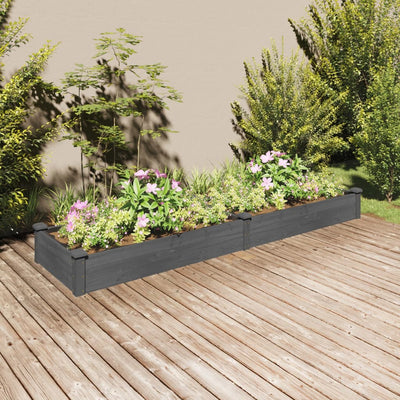 Kukkalaatikko vuorauksella harmaa 240x60x25 cm täysi kuusi - Vuodevaatteet