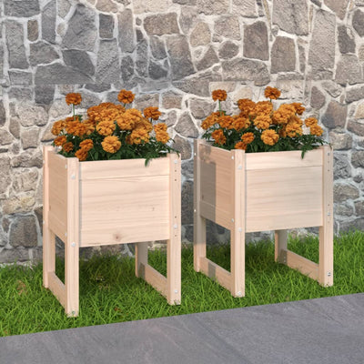 Kukkalaatikot 2 kpl 40x40x52,5 cm täysi mänty - Vuodevaatteet