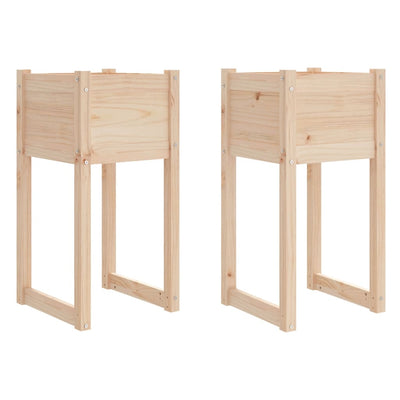 Kukkalaatikot 2 kpl 40x40x81 cm täysi mänty - Vuodevaatteet