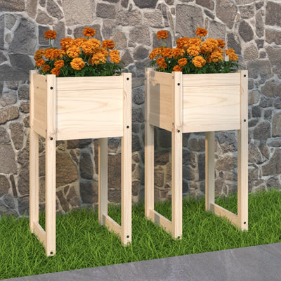 Kukkalaatikot 2 kpl 40x40x81 cm täysi mänty - Vuodevaatteet