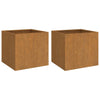 Kukkalaatikot 2 kpl 49x47x46 cm Corten teräs - Vuodevaatteet