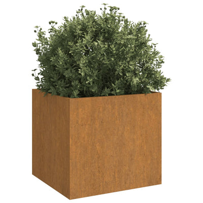 Kukkalaatikot 2 kpl 49x47x46 cm Corten teräs - Vuodevaatteet