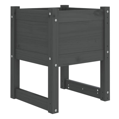 Kukkalaatikot 2 kpl harmaa 40x40x52,5 cm täysi mänty - Vuodevaatteet