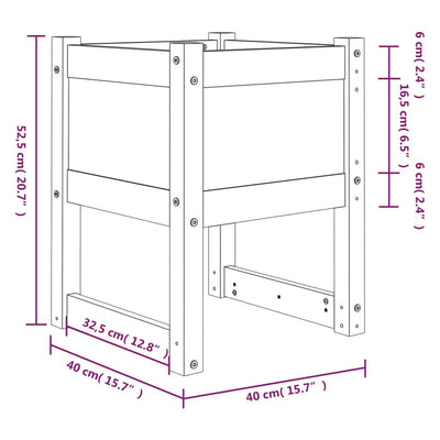 Kukkalaatikot 2 kpl harmaa 40x40x52,5 cm täysi mänty - Vuodevaatteet