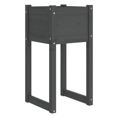 Kukkalaatikot 2 kpl harmaa 40x40x81 cm täysi mänty - Vuodevaatteet