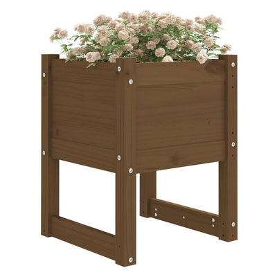 Kukkalaatikot 2 kpl hunajanruskea 40x40x52,5 cm täysi mänty - Vuodevaatteet