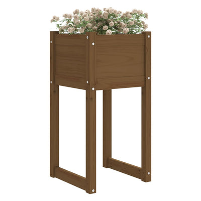 Kukkalaatikot 2 kpl hunajanruskea 40x40x81 cm täysi mänty - Vuodevaatteet