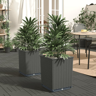 Kukkalaatikot 2 kpl musta 30x30x37 cm polypropeeni - Vuodevaatteet