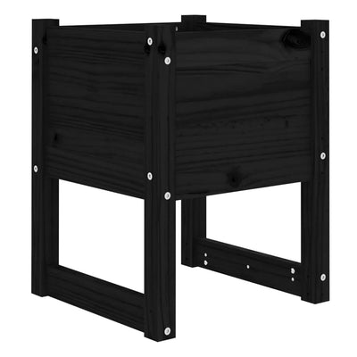 Kukkalaatikot 2 kpl musta 40x40x52,5 cm täysi mänty - Vuodevaatteet