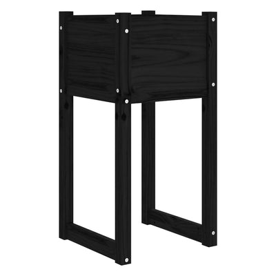 Kukkalaatikot 2 kpl musta 40x40x81 cm täysi mänty - Vuodevaatteet