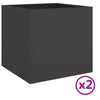 Kukkalaatikot 2 kpl musta 49x47x46 cm kylmävalssattu teräs - Vuodevaatteet