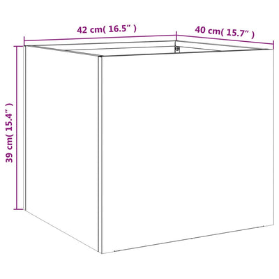 Kukkalaatikot 2 kpl oliivi 42x40x39 cm kylmävalssattu teräs - Vuodevaatteet