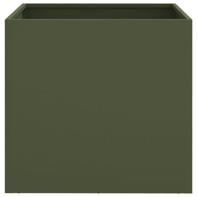 Kukkalaatikot 2 kpl oliivi 42x40x39 cm kylmävalssattu teräs - Vuodevaatteet