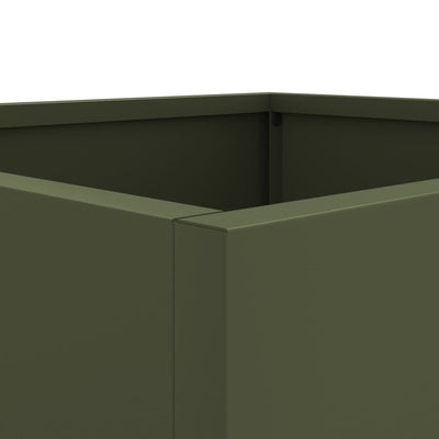 Kukkalaatikot 2 kpl oliivi 42x40x39 cm kylmävalssattu teräs - Vuodevaatteet