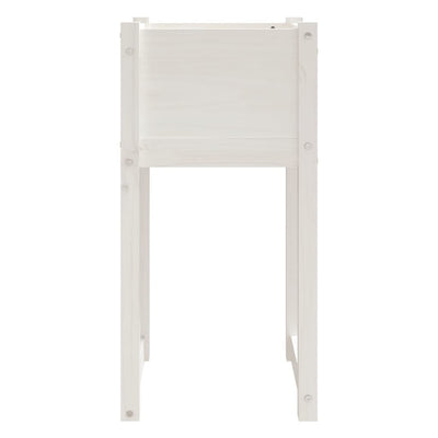 Kukkalaatikot 2 kpl valkoinen 40x40x81 cm täysi mänty - Vuodevaatteet