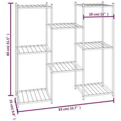 Kukkateline 83x25x80 cm musta rauta