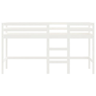 Lasten parvisänky tikkailla valkoinen 80x200 cm täysi mänty