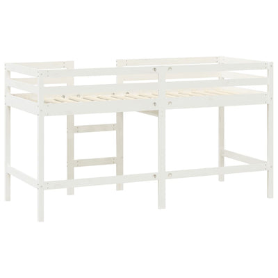 Lasten parvisänky tikkailla valkoinen 80x200 cm täysi mänty