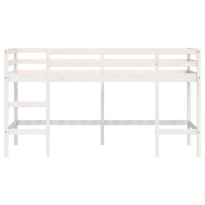 Lasten parvisänky tikkailla valkoinen 90x200 cm täysi mänty