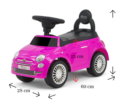Lasten potkuauto Fiat 500 Vaaleanpunainen - Vuodevaatteet.fi