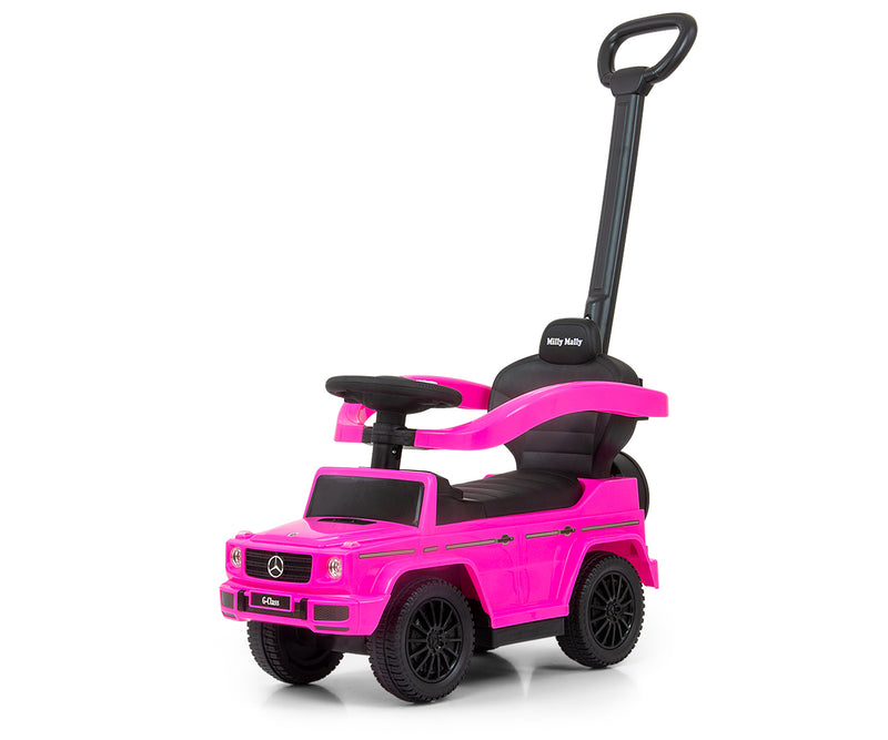 Lasten potkuauto kahvalla Mercedes G350D Pinkki - Vuodevaatteet.fi
